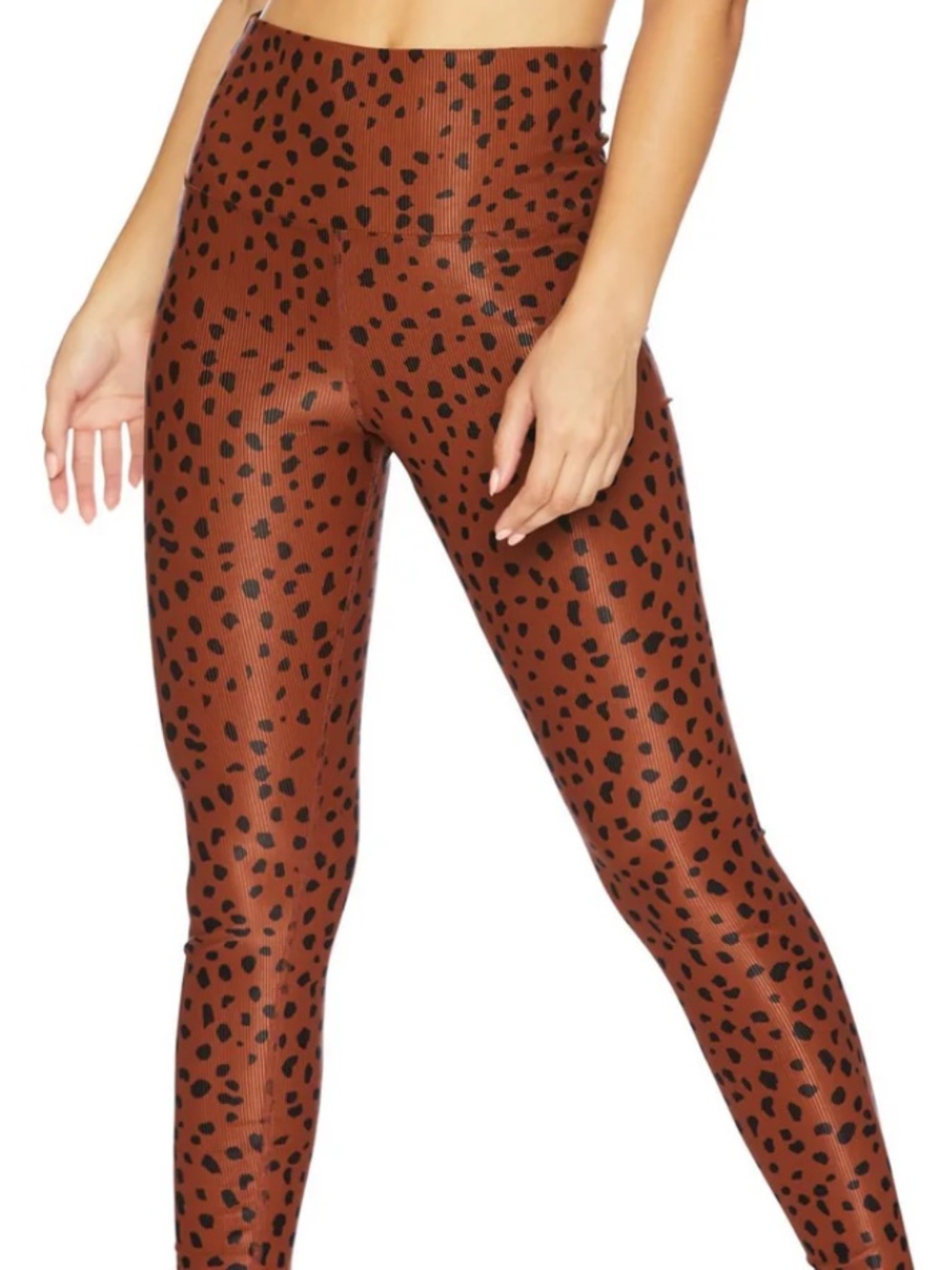 Beach Riot Orange and Dark Brown Polka Dot Leggings
